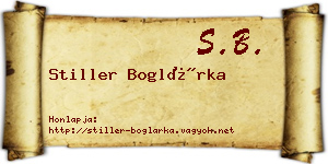 Stiller Boglárka névjegykártya